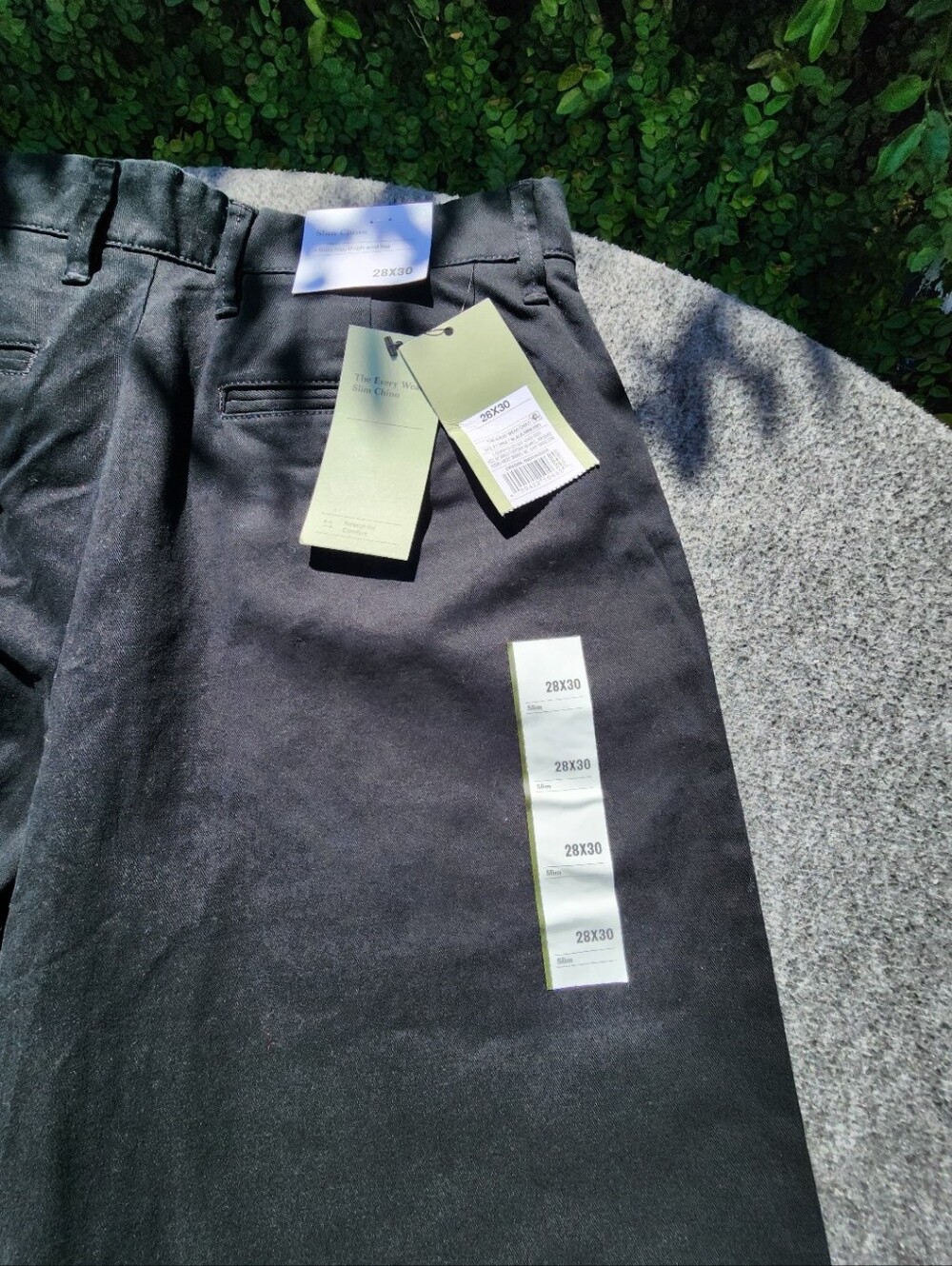 Men's Classic Black Pants - 28x30  Slim Chinos